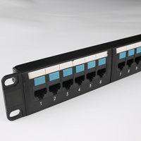 Panel Patch Jaringan Cat6a Smart Rack Mount RJ45 24 Port Cat6 Cat 6 1U