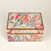 Boîte à bijoux en bois imprimée en couleur, doublure en velours multi-compartiments, logo personnalisé, charnière en métal pour le rangement des bijoux, emballage cadeau de luxe