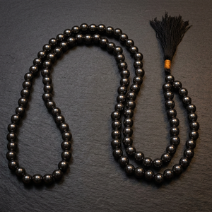 Jap Mala de Ágata Negra, 108 Cuentas Pulidas, Collar de Oración Budista con Borla, Diseño Duradero, Mayorista, Jap Mala Tallado en Piedra Preciosa - Product Image 5