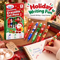 Stylos gel effaçables KAIX de Noël, stylos magiques créatifs à dessin animé, stylos à encre gel effaçable de 0,7 mm avec gomme pour cadeaux d'enfants