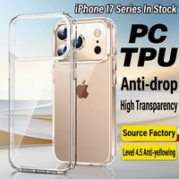 Grosir Pabrik Casing HP Transparan Lembut TPU+PC Anti-Kuning Kelas 4.5 dengan Tombol AI dan Perlindungan 360 Derajat