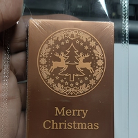 Barre de cuivre fin 999 de Noël 1 kg, lingot de cuivre gaufré motif cerf et sapin, souvenir de vacances, décoration métallique