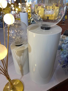Accessoires de table à dessert cylindrique blanc, lanterne ronde pour événements, présentoir d'arrière-plan pour décoration de fête d'anniversaire - Product Image 3