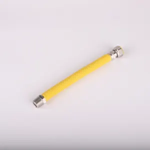 Yellow Industrial Gas Hose Pipe Steel Natural Gas Water Heater Appliance Cooker Hose