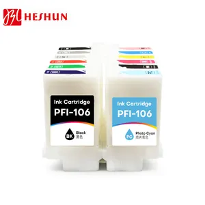 Cartucho de tinta recarregável vazio HESHUN Premium PFI106 pfi106 compatível para impressora Canon 6400 iPF 6400S 6410S