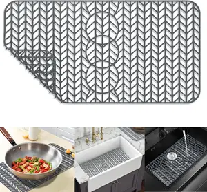 Silikon-Werkwaschbeckenmatten-Schutz für Küche Küchenspüle Schutzgitter für Bauernhaus Edelstahlzubehör