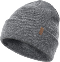 Bonnet de ski d'hiver ajustable en acrylique tricoté camouflage personnalisé avec patch et badge en cuir pour hommes/femmes – Vente en gros