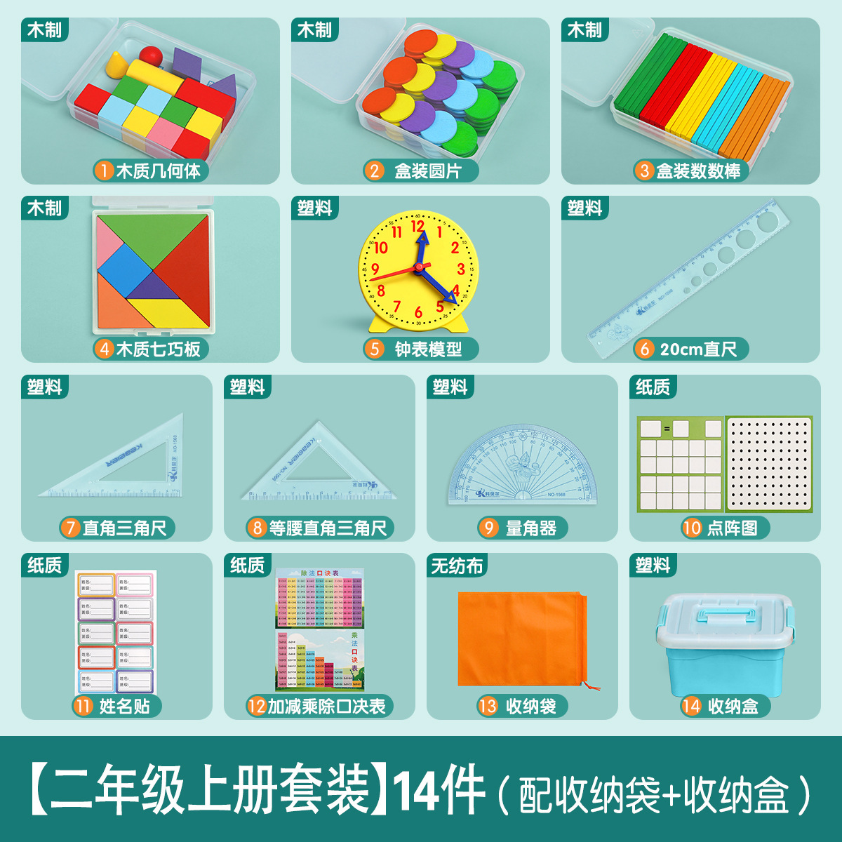 ชั้นประถมศึกษาปีที่ 2 ภาคเรียนที่ 1 จำนวน 14 ชิ้น