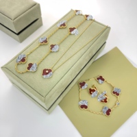 Bracelet en argent sterling S925, trèfle à quatre feuilles porte-bonheur original, agate naturelle, cornaline, fleur à cinq pétales, plaqué or 18 carats, Cleef