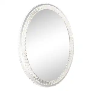 다이아몬드 2022 타원형 가구 스테인리스 Led 목욕탕 거울을 가진 수정같은 결정 유리제 가벼운 살롱 허영 메이크업