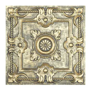 Decorative ceiling tile Age copper Bollywood design Ceiling sheet Easy to Install PVC Panels PL29 Ancient gold