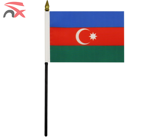 Publicidad personalizada Bandera de regalo de negocios Bandera de escritorio de Azerbaiyán Bandera de mesa con base y asta de bandera - Product Image 5