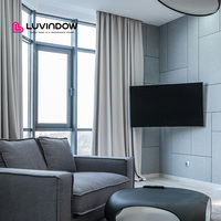Ventanas de Aluminio de Estilo Moderno y Bajo Costo, Aislamiento Térmico, Diseño Abatible, para Hoteles, Apertura Horizontal, Cortina Colgante