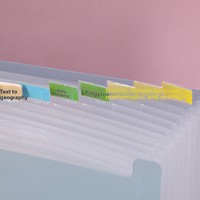 Carpeta de Archivos Transparente A4 de PP, Organizador Multicapa Tipo Acordeón, 13 Compartimentos, Caja de Documentos de Gran Capacidad, para Pruebas y Papeles