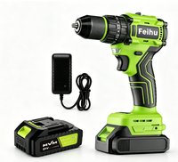 Perceuse à main sans balais 20V, couple de 45 Nm, vitesse variable, embrayage 23+1 vitesses pour l'automobile, le mobilier et le bricolage, batterie 2.0Ah