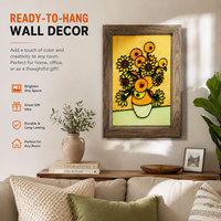 Kit de Peinture 3D en Velours Tournesol WingArt, Ensemble de Dessin Floqué DIY avec Cadre et 8 Peintures Acryliques, Cadeau Artistique et Artisanat pour Enfants
