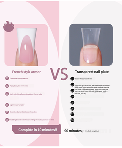 Embouts d'ongles en gel souple français en acrylique naturel à couverture complète de marque privée, fabriqués à la main, conception préfabriquée de canard, à poser sur les ongles - Product Image 5