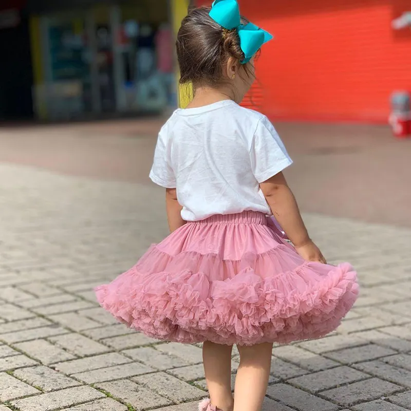 Baru Bayi Gadis Tutu Rok Ballerina Pettiskirt Fluffy Anak-anak Balet Rok untuk Pesta Dansa Putri Gadis Tulle Pakaian