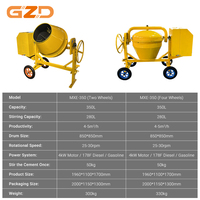 Bétonnière mobile électrique diesel/essence GZD de petite taille (350L, 500L, 700L) avec moteur pour la construction résidentielle