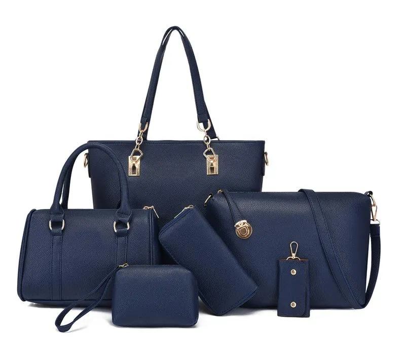 Wholesale Luxury Custom Famous Brands Hand Bag Designer Women Ladies Tote 6 Pieces Purses Sets Handbags
