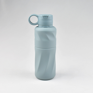 Silicone Water <b>Bottle</b> 9 colors Bpa Free Eco Friendly <b>Straw</b> Travel Outdoor Hiking Unisex Minimalist Design Kids School Student - Product Image 3