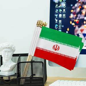 Jeu de sport en gros agitant à la main le drapeau avec poteau 100% Polyester agitant à la main drapeaux Iran - Product Image 4