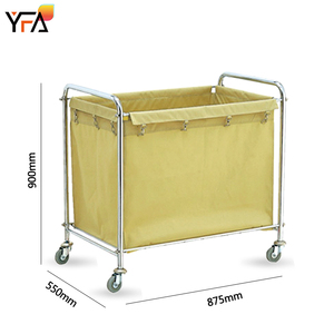 Vente chaude carré noir hôtel <span class=keywords><strong>linge</strong></span> <span class=keywords><strong>sale</strong></span> <span class=keywords><strong>chariot</strong></span> <span class=keywords><strong>chariot</strong></span> à <span class=keywords><strong>linge</strong></span> hôpital chambre d'hôtel métal ménage chariots de nettoyage - Product Image 6