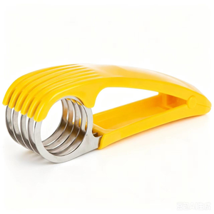 Hot Banana Slicer Yellow Color Practical <b>Kitchen</b> <b>Tool</b> Plastic Salad Fruit Peeler Banana Cutter Chopper - Product Image 1