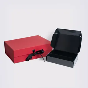 Cosmetics Gift Packaging Storage Box Clothing Shoes Delivery Corrugated Mailer Paper Box Custom Private Brand Box Black