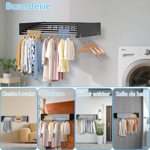 Promotion : Porte-serviettes mural pliable en métal robuste – Solution créative pour la maison, séchoir à vêtements et rangement pour salle de bain - Product Image 5