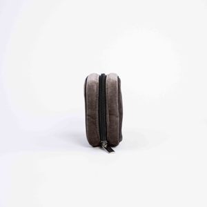 Lady Fashionable Silk Velvet Zipper Pouch <b>Bag</b> Small Brown Earring Jewelry Storage Cosmetic <b>Bag</b> for Cosmetic Application - Product Image 2