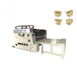 Máquina de impresión troqueladora ranuradora tipo alimentación de cadena de cartón corrugado semiautomática