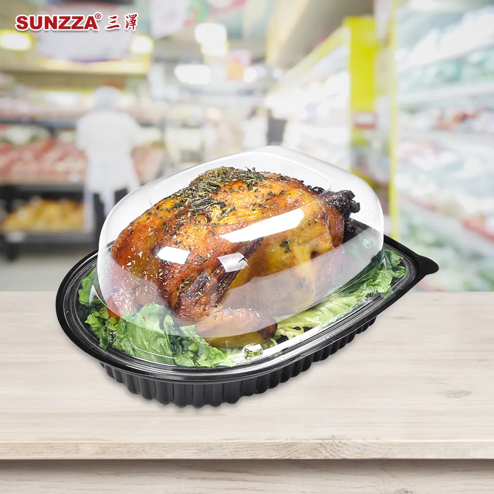 Пищевая пластиковая упаковка Sunzza, коробка для жареной курицы, одноразовая коробка для микроволновки из ПП, упаковочная коробка для куриных крыльев