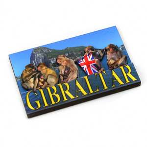 Aimant de réfrigérateur en MDF personnalisé en forme de Gibraltar, aimant de réfrigérateur souvenir en bois - Product Image 2