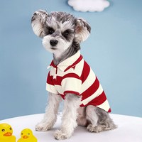 Kaos Polo Anjing Custom Pabrik, Kaos Anjing Bergaris Warna-warni, Pakaian Anjing Musim Panas untuk Bichon Schnauzer, Pakaian Hewan Peliharaan Terlaris
