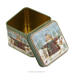 Boîte de rangement en fer blanc de haute qualité pour café et thé, sans soudure, vide, pour Noël, bonbons, chocolat, avec insert, boîtes rondes - Product Image 3