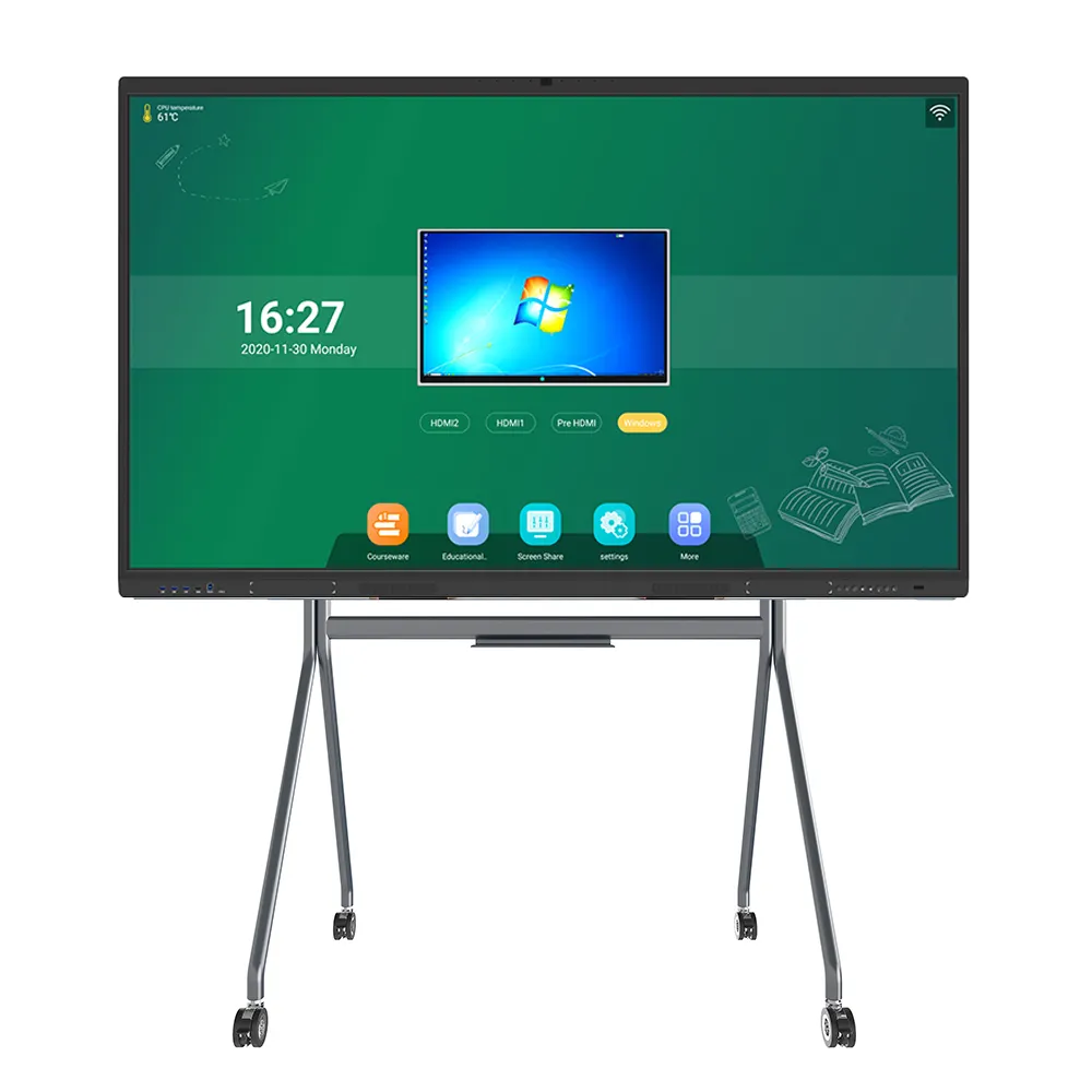 Lonton 86 Inch 4K Klaslokaal Interactieve Smartboard Screen Flat Panel Interactieve Digitale Ir Elektronische Lcd Touch Screen