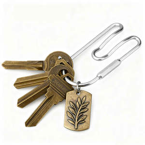 Porte-clés personnalisé créatif en cuivre pur, porte-clés en métal pour homme et femme, logo personnalisé, boucle de clé en métal - Product Image 3