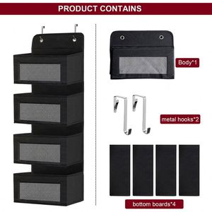 4 Large Pockets Breathable Non-woven Fabric Door Hanging Organizer Over the Door Storage Organizer - Product Image 5