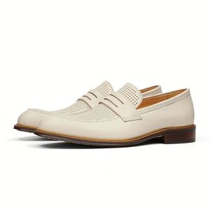 Chaussures mocassins d'hiver légères pour hommes en cuir véritable, logo personnalisé, couleur personnalisée, emballage personnalisé, haute qualité, taille sur mesure, OEM - Product Image 1