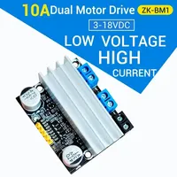 Module de commande de moteur DC à double canal 10A, pont H, variation de vitesse PWM positive et négative, 3-18V, basse tension, courant élevé
