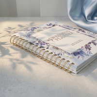 Carnet de planification de mariage personnalisé A5, organisateur de mariage, journal, couverture en tissu PP, impression couleur intégrale, reliure spirale, planification de mariage