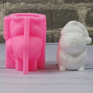 Moules de coulée en résine faits à la main pour bricolage ornements décoratifs Ins Style Silicone outils de bureau tricoté Capibala moule W0787 - Product Image 1