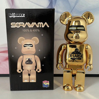 Vente en gros populaire ours brique 70cm 1000 28cm 400 Bearbrick bricolage personnalisé plaine or ours brique Statue Sculpture