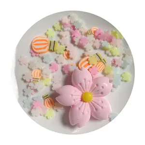 Wholesale 1 Bag 3D Cartoon Style Oriental Cherry Flatback Slime Kawaii Candy Resin Charms 3D Flowers Embellishments Supplies