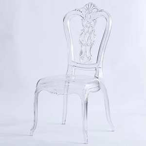 Stackable Transparent Acrylic <b>Plastic</b> Resin Pc Royal <b>Clear</b> Crown Backrest Banquet <b>Chair</b> for Wedding Event - Product Image 1