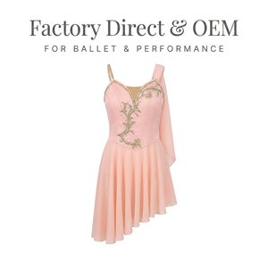 Vestido de Ballet para Niñas, Diseño Cupido Talisman, Color Rosa Claro, Tela Chifón, Vestido Asimétrico para Actuaciones de Ballet y Danza Escénica - Product Image 1