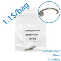 Chaîne à bouton lingual en argent orthodontique