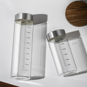 500ml Thiết kế đơn giản trong suốt Chai Nước Thủy tinh với nắp thép không gỉ kính cao cấp drinkware - Product Image 4