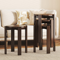 Home Light Meubles de luxe Table basse ronde en bois massif et ensemble de chaises Table à manger Set de 4 chaises pliables amovibles et rotatives